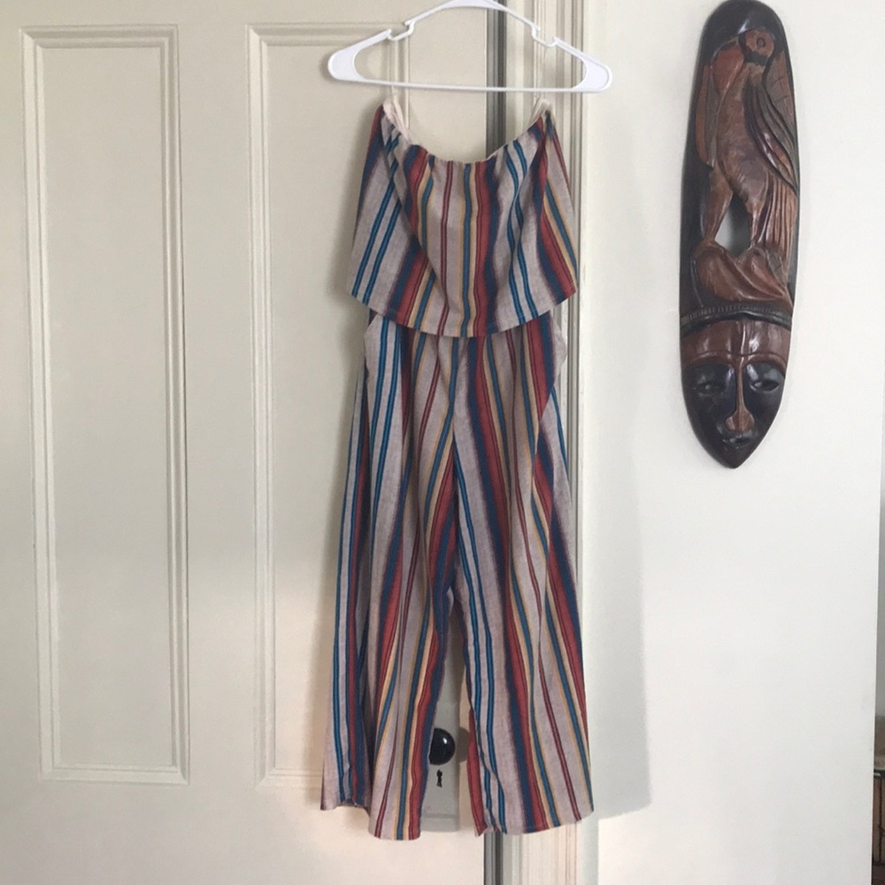 Jumper with vertical colorful stripes sleeveless